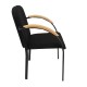 Krzesło Barcelona Black Skaj z podłokietnikiem drewnianym