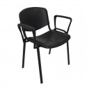 Krzesło konferencyjne iso black plastik z podłokietnikami