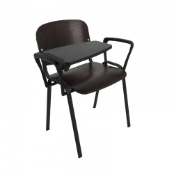 Krzesło konferencyjne iso black wenge z pulpitem i podłokietnikiem