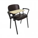 Krzesło konferencyjne iso black wenge z pulpitem sklejkowym i podłokietnikiem